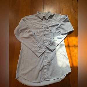 Vintage Miller Western Wear Mens Blue 16-33 Pearl Snap Western Shirt